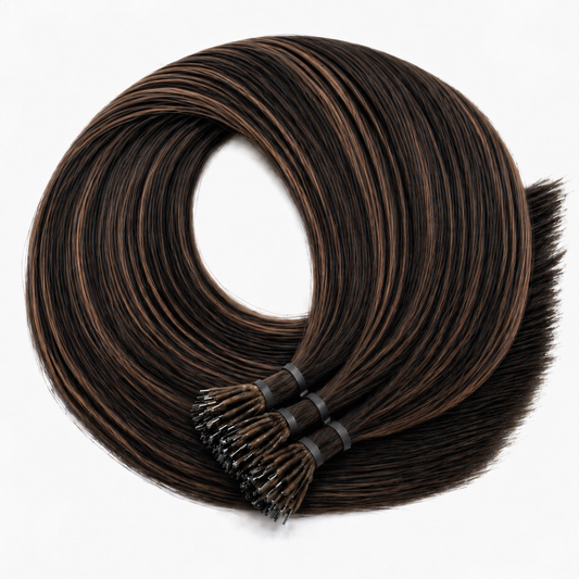 Nano ring - Noir naturel ombré, méché blond cendré #82 ANTIBES