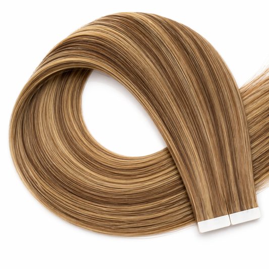 Lux Extensions Brun pâle meché blond doré #71 DAMAS bandes adhésives