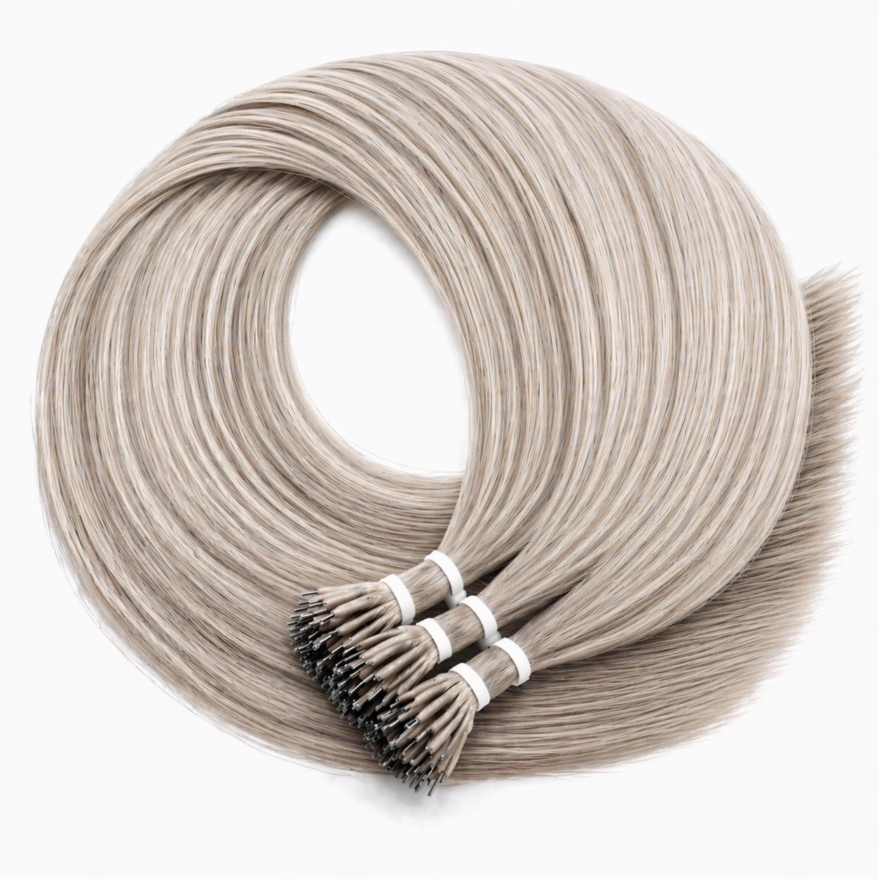 Nano ring - Blond cendré ombré, méché blond clair #80 BORA BORA