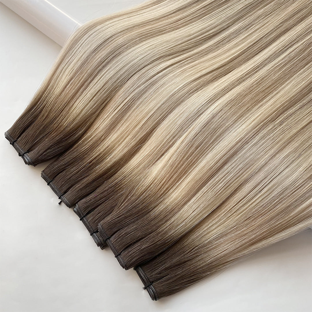 Trame Genius WEFT Habit Method Châtain cendré méché blond clair # tsingtao