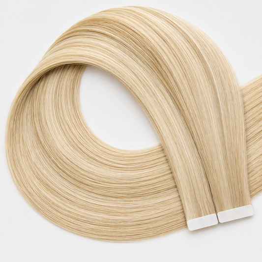 Lux Extensions Blond clair meché blond foncé #613/18 MYKONOS bandes adhésives