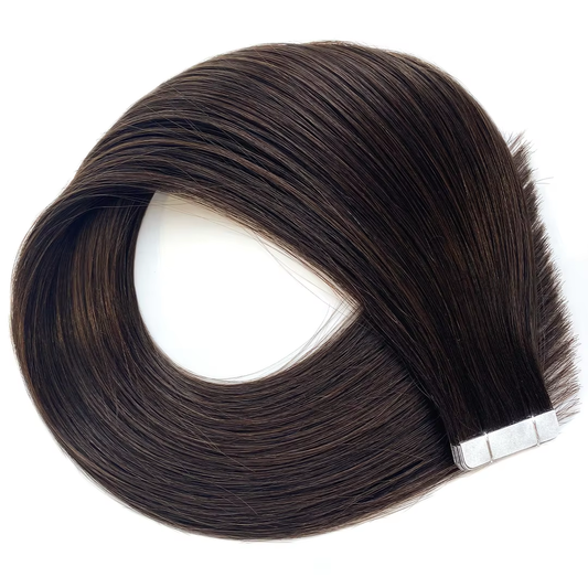Lux Extensions Rallonges cheveux Brun foncé #2 (Monaco) bandes adhésives