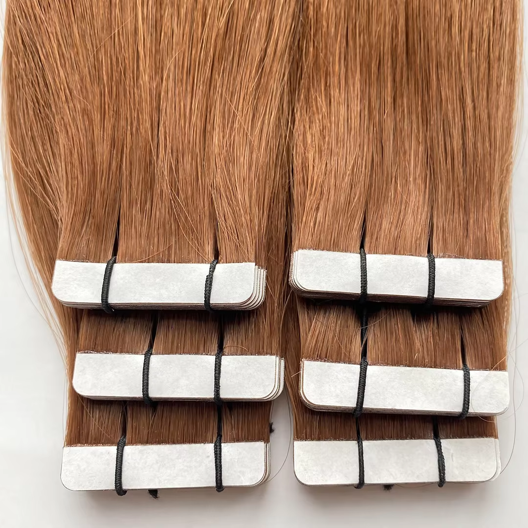 Lux Extensions Rallonges cheveux Roux Naturel # 30 (Séville) Bandes Adhésives