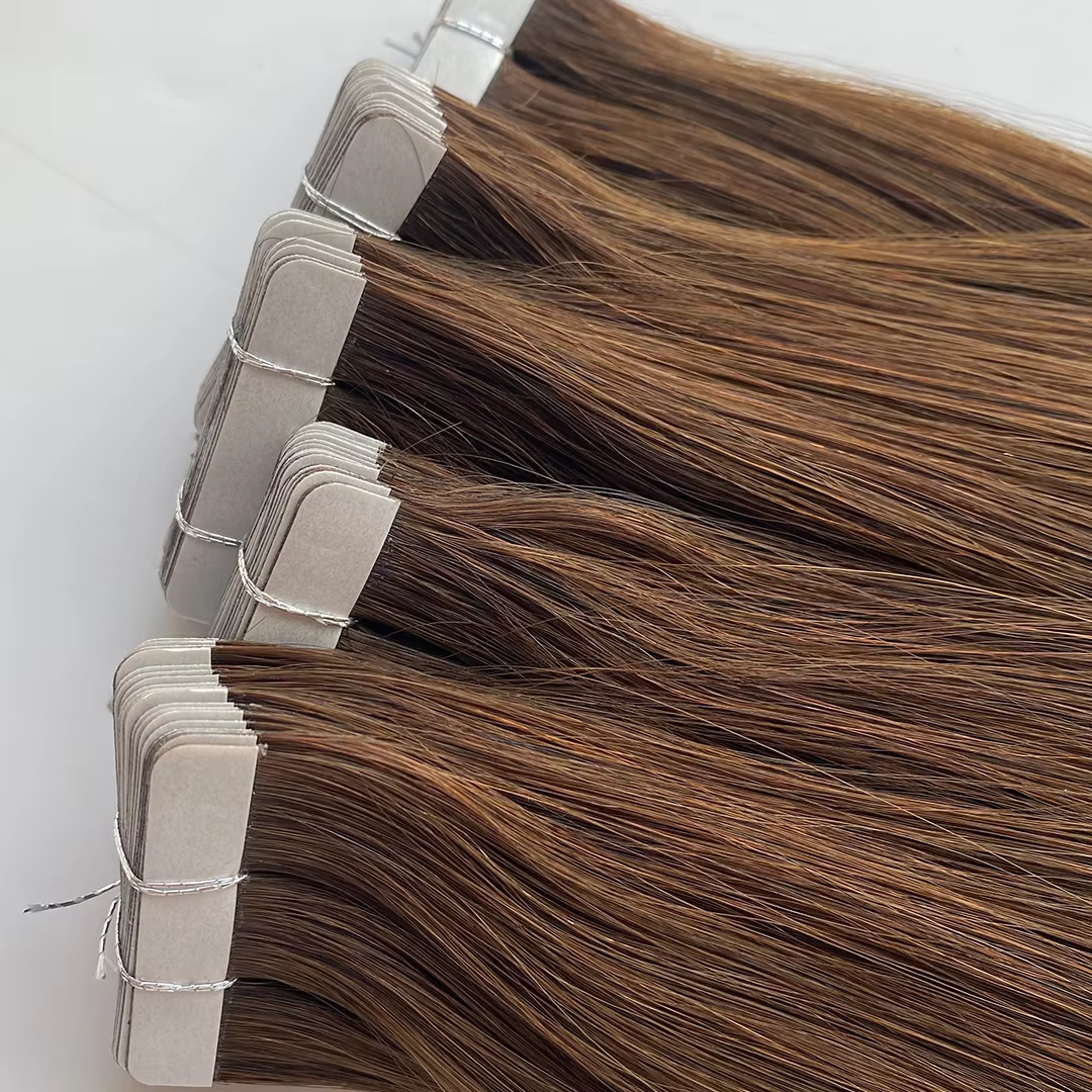 Lux Extensions Rallonges cheveux Brun Naturel # 4 ( Paris) Bandes Adhésives