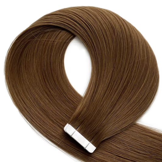 Lux Extensions Rallonges cheveux Brun pâle #8 (Canne) bandes adhésives