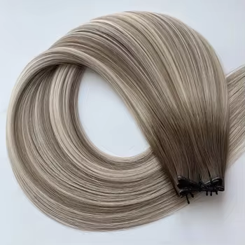 Trame Genius WEFT Habit Method Blond cendré ombré méché blond clair # Beverly Hills