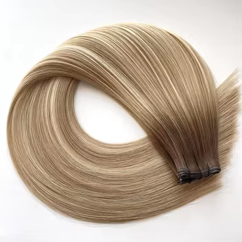 Trame Genius WEFT Habit Method Ombré châtain foncé blond doré méché châtain foncé # waichow