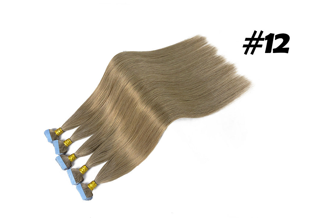 Lux Extensions Rallonges cheveux Brun Miel # 12 bandes adhésives