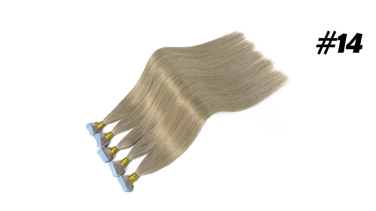 Lux Extensions Rallonges cheveux Blond Doré # 14 Bandes Adhésives
