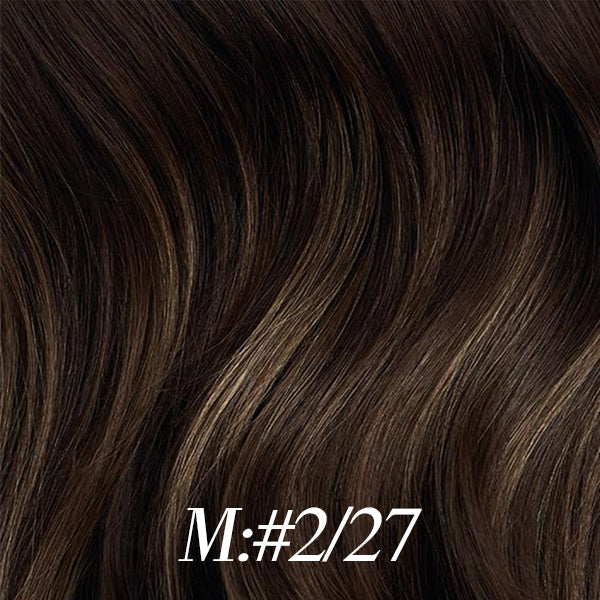 Lux Extensions Rallonges cheveux Brun Foncé- Blond Cuivré #M2/27 CLIPS