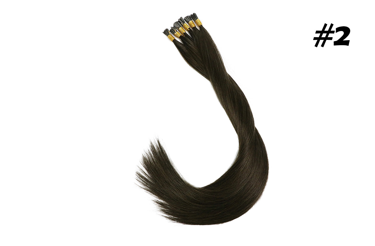 Lux Extensions Rallonges cheveux Brun Foncé # 2 I-TIP