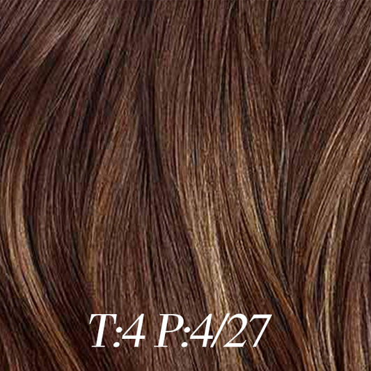 Lux Extensions Rallonges cheveux Ombré Brun-Balayage Brun- Blond Roux #T4/P4/27 CLIPS