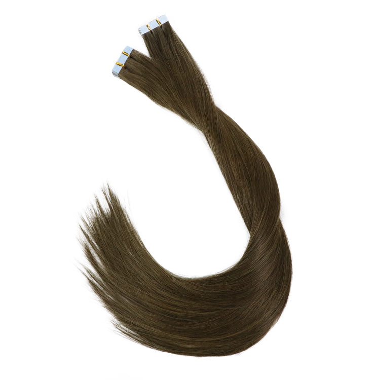 Lux Extensions Rallonges cheveux Brun Naturel # 4 Bandes Adhésives