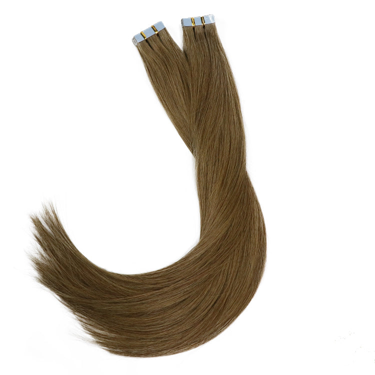 Lux Extensions Rallonges cheveux Brun pâle #8 bandes adhésives