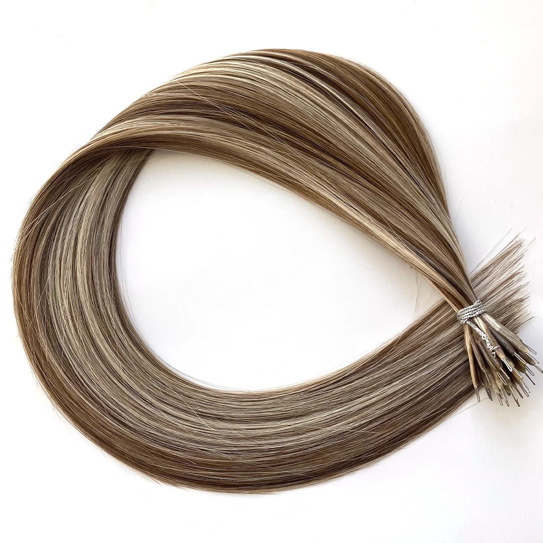 Lux Extensions Chatain foncé méché blonc clair  # 8/613 Lisbone Nano Ring