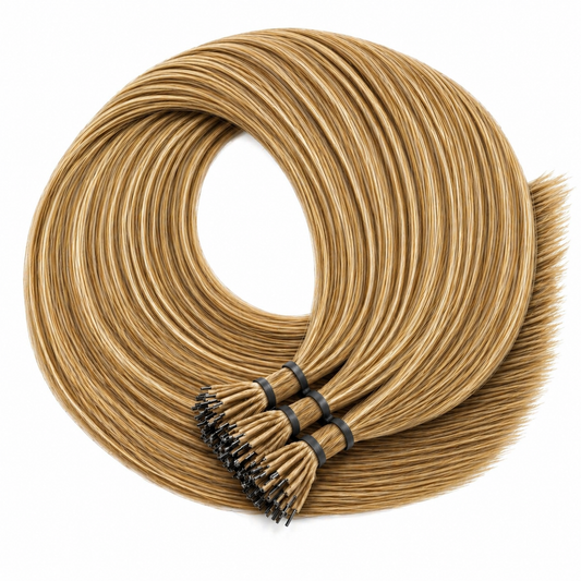 Nano ring - Brun doré moyen, méché blond foncé #10/24 CAPRI