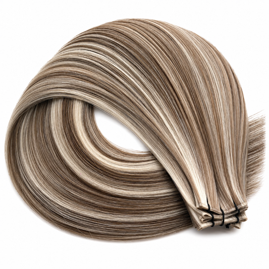 Trame genius weft - Chatain foncé méché blond clair  #8/613 LISBONNE