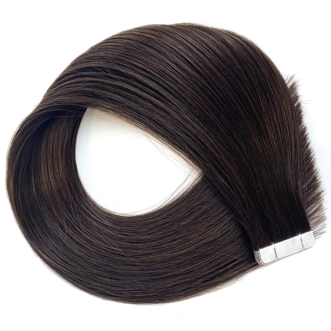 Lux Extensions Rallonges cheveux Brun foncé #2 (Monaco) bandes adhésives