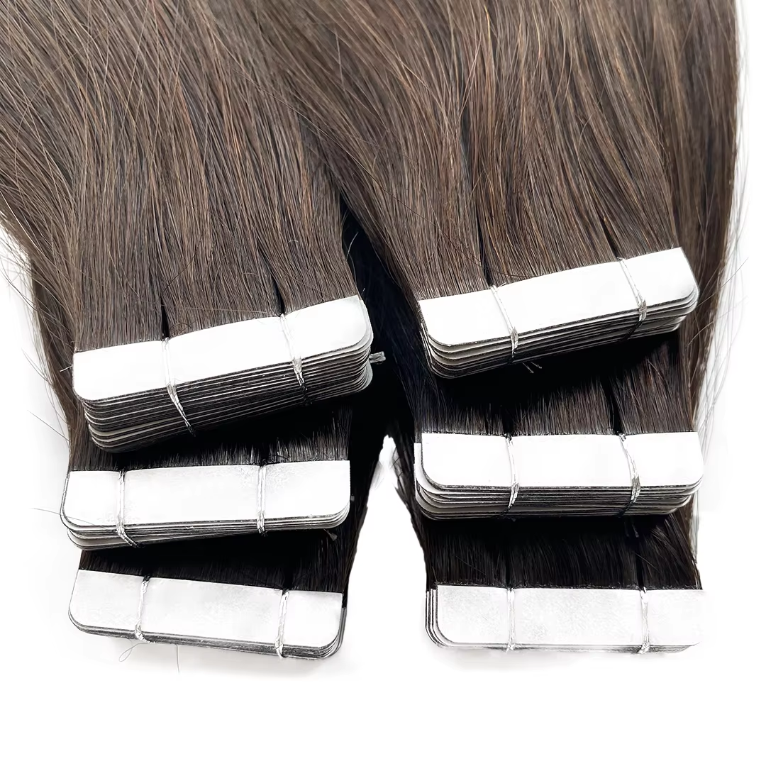 Lux Extensions Rallonges cheveux Brun foncé #2 (Monaco) bandes adhésives