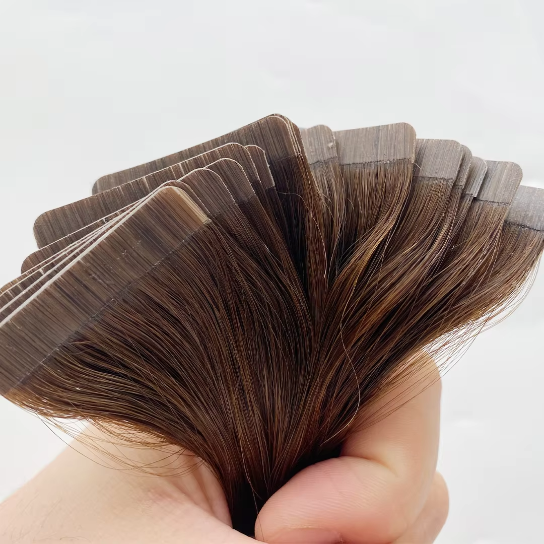 Lux Extensions Rallonges cheveux Brun Naturel # 4 ( Paris) Bandes Adhésives