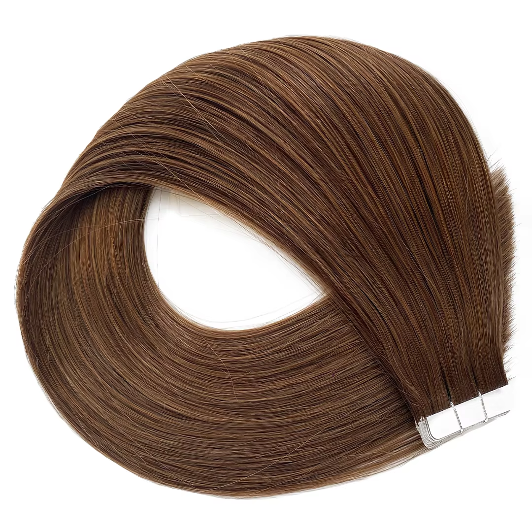 Lux Extensions Rallonges cheveux Brun noisette bandes adhésives #6 (Zurich)