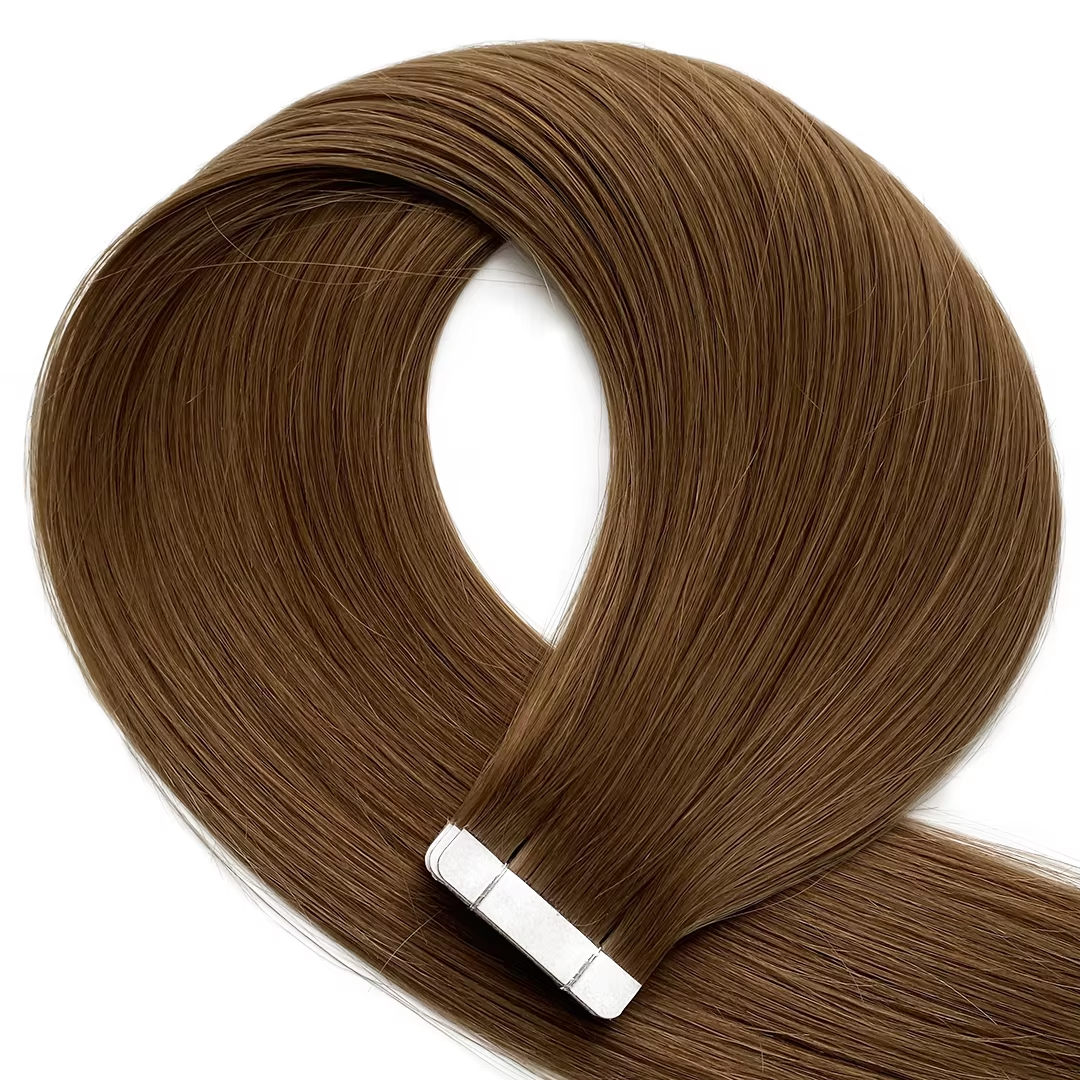 Lux Extensions Rallonges cheveux Brun pâle #8 (Canne) bandes adhésives