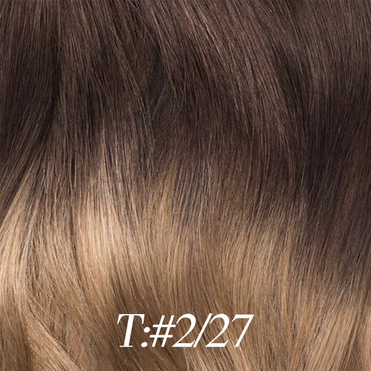 Lux Extensions Rallonges cheveux Brun Foncé- Blond Cuivré #T2/27 I-TIP