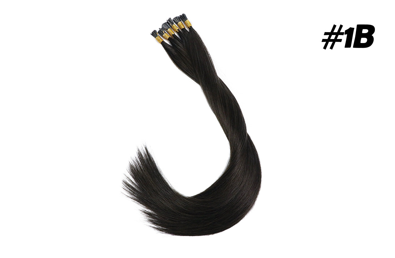 Lux Extensions Rallonges cheveux Noir Doux # 1b I-TIP