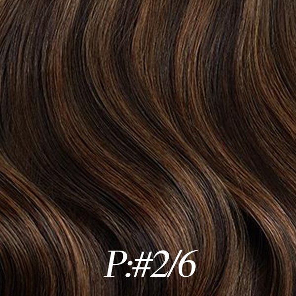 Lux Extensions Rallonges cheveux Brun Foncé- Brun Noisette #P2/6 Nano Ring